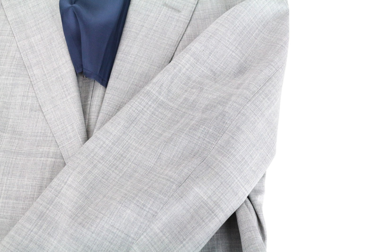 SUITSUPPLY Havana Suit UK40L Grey Melange Wool S120s 2Pc Slim Patch Style