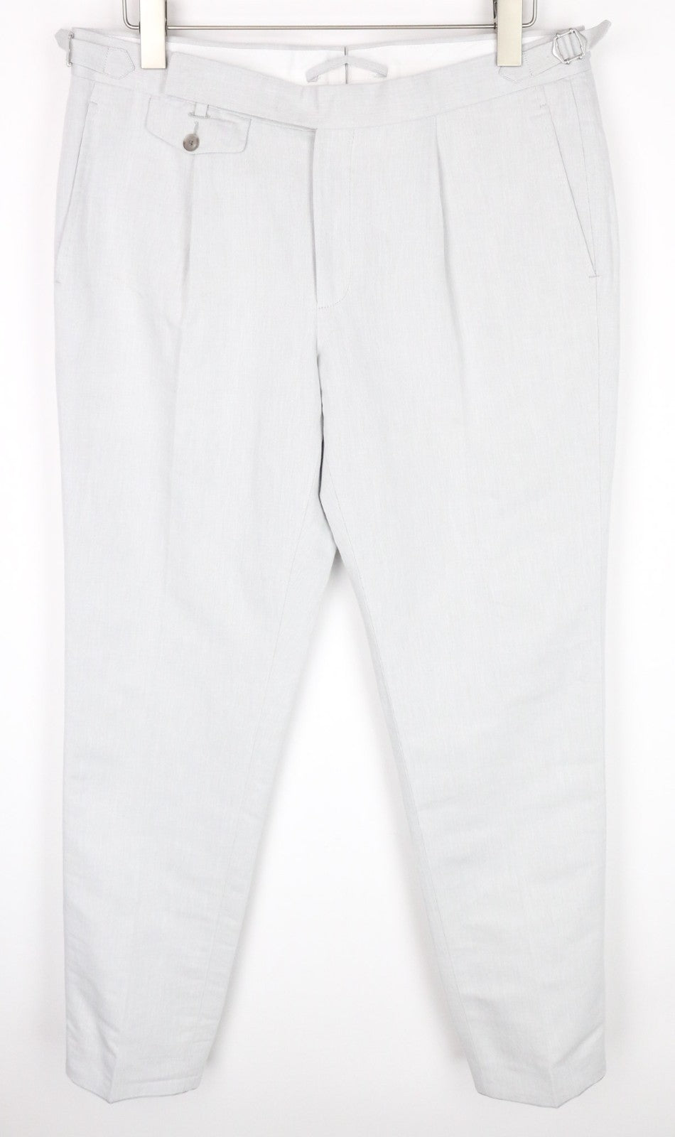 SUITSUPPLY Havana Suit UK40S Grey Slim Linen Cotton Melange 2-Piece Patch Style