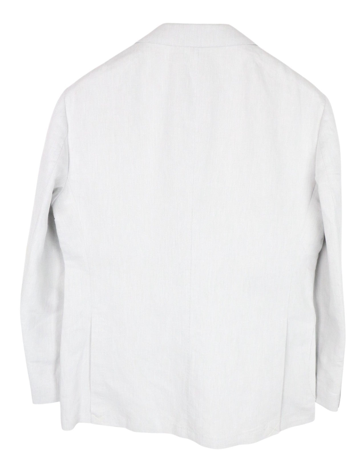 SUITSUPPLY Havana Suit UK40S Grey Slim Linen Cotton Melange 2-Piece Patch Style