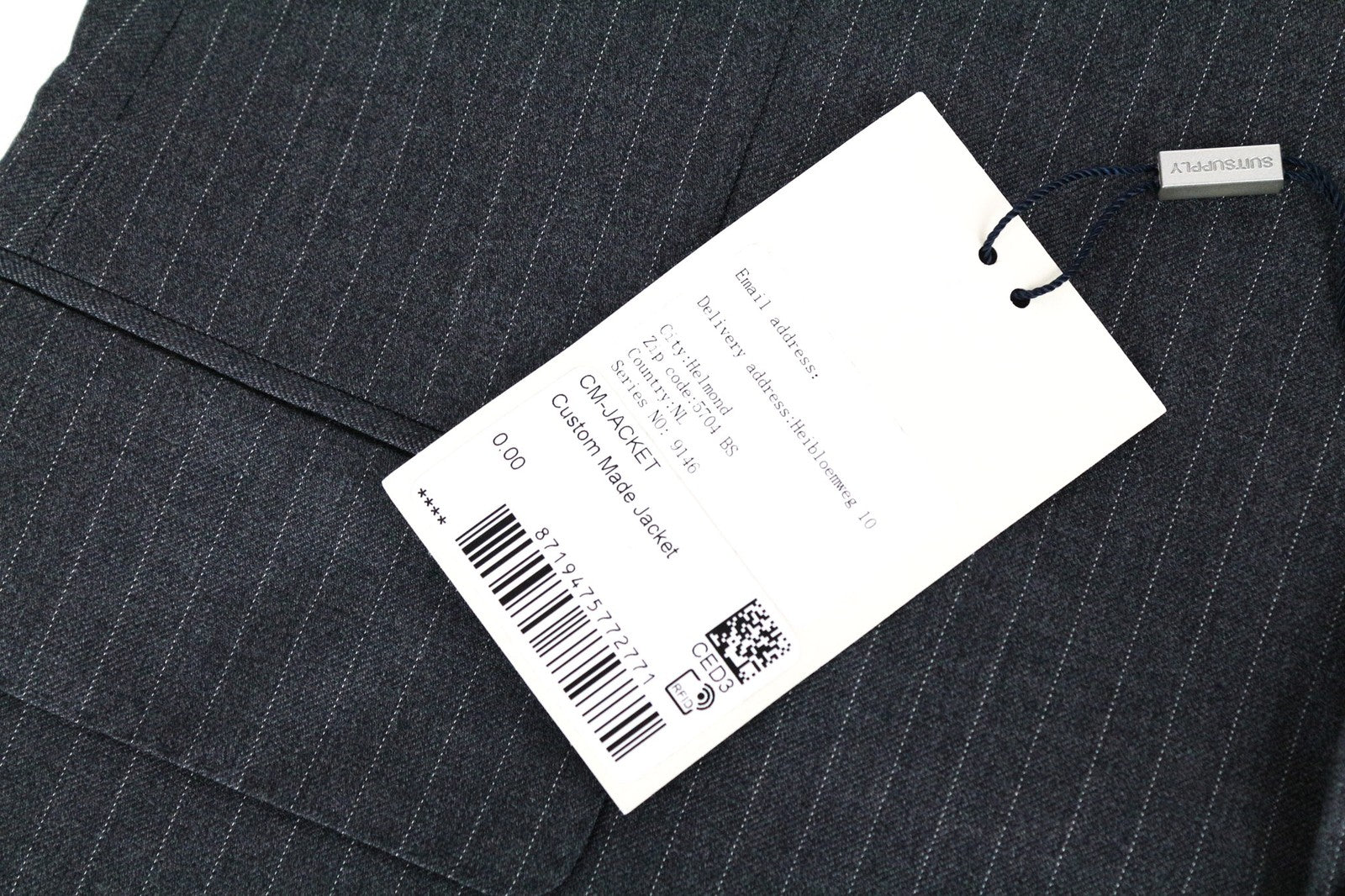 SUITSUPPLY La Spalla Blazer UK40S Grey Wool Pinstriped Slim Perennial