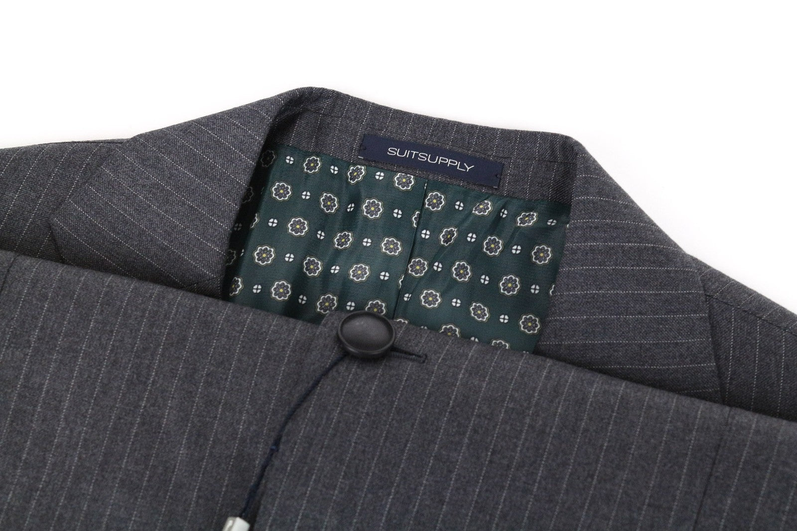 SUITSUPPLY La Spalla Blazer UK40S Grey Wool Pinstriped Slim Perennial