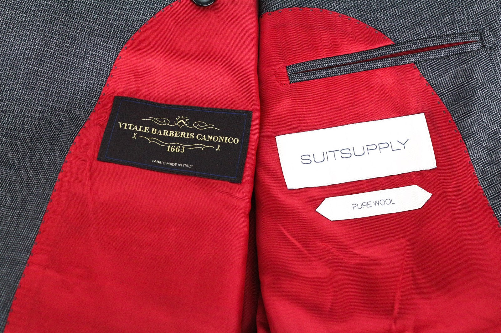 SUITSUPPLY Sienna Blazer UK38R Grey Birdseye Pure Wool Straight Slim Men's Fit