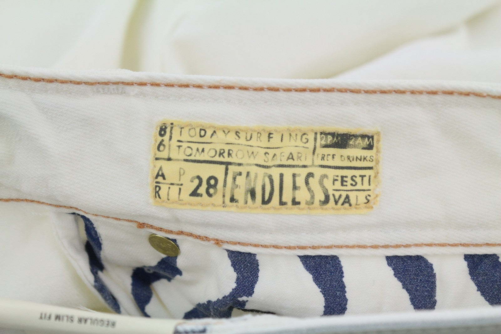 SCOTCH & SODA Ralston Men Jeans W32/L32 White Slim Fit Button Fly Logo Denim