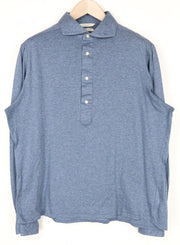 SUITSUPPLY Shirt 43/17/44/17.5 Blue Slim Polo Extra Egyptian Cotton Formal Fit