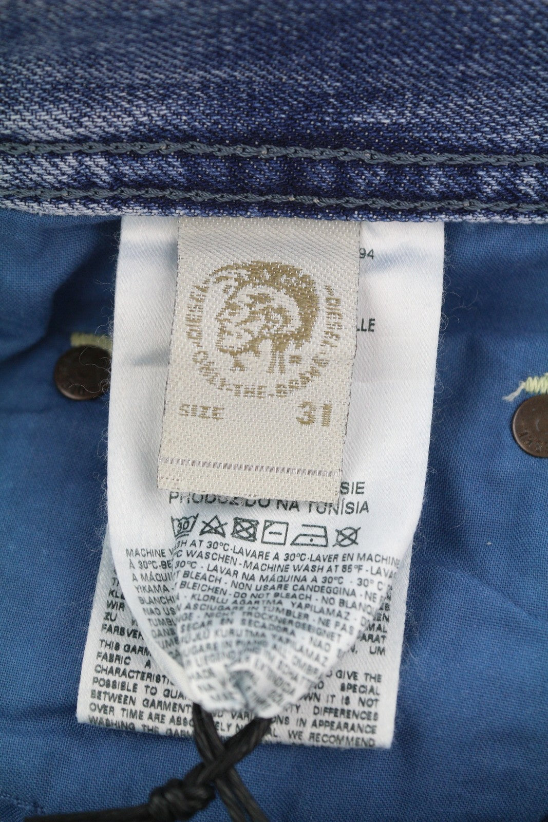 DIESEL Rhial 084FC Men Jeans W31/L32 Blue Faded Ankle Length Sim Carrot Fit