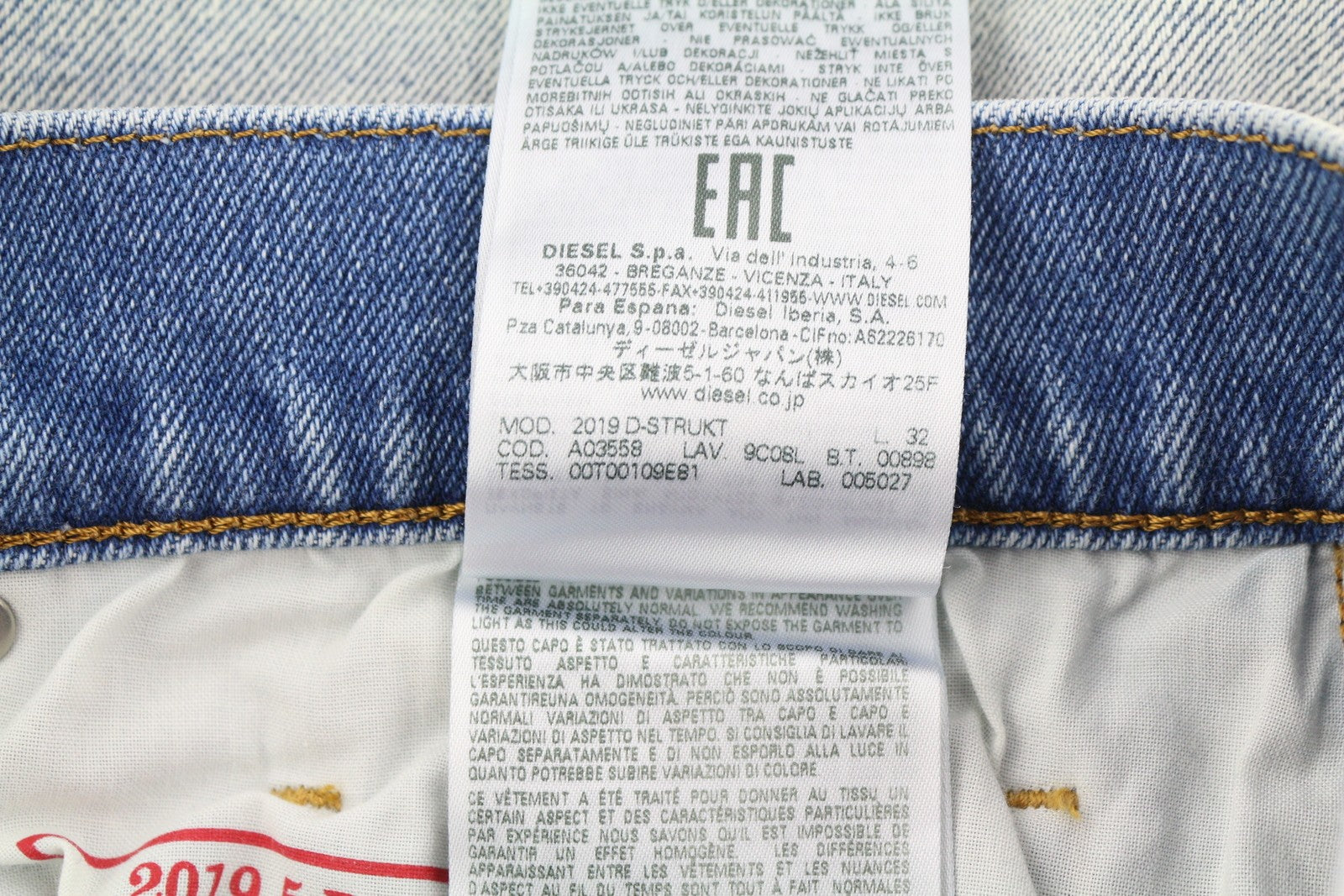 DIESEL 2019 D-Strukt 9C08L Men Jeans W31/L32 Blue Faded Washed Slim Fit RRP$350