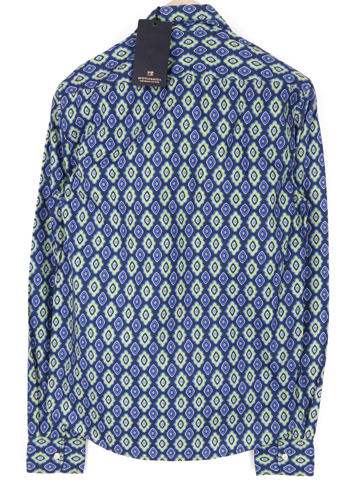 SCOTCH & SODA Men's Shirt S Blue Cotton Graphic Print Button Up Smart Collar