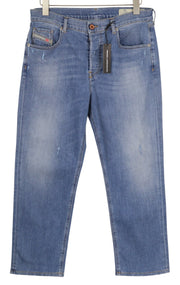 DIESEL Aryel 084YJ Women Jeans W30/L32 Regular Straight Stretch Ankle Distress