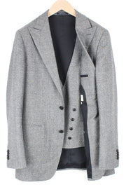 SUITSUPPLY Havana Men's Suit UK40L Grey Houndstooth 2Pc Slim S120 Wool Peak