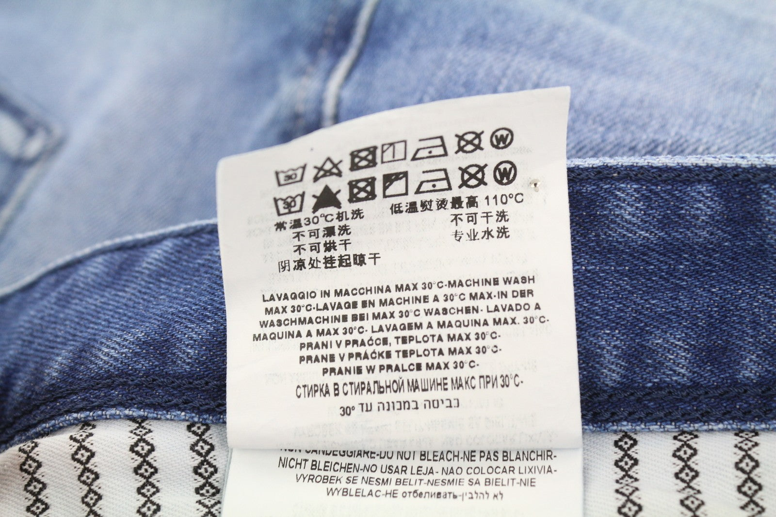 REPLAY Anbass Men Jeans W38/L36 Blue Washed Faded Slim Fit Zip Fly Logo Denim