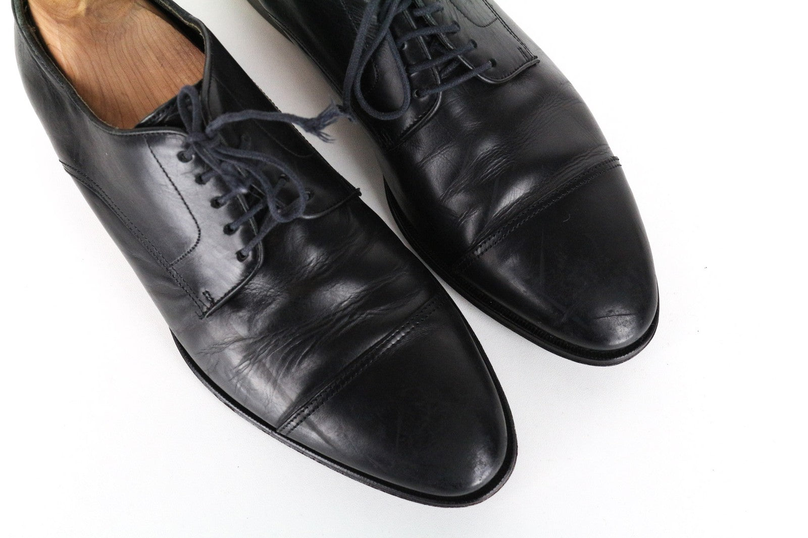 SUITSUPPLY Men's Shoes EU40.5 Black Leather Laced Classic Low Formal Footwear