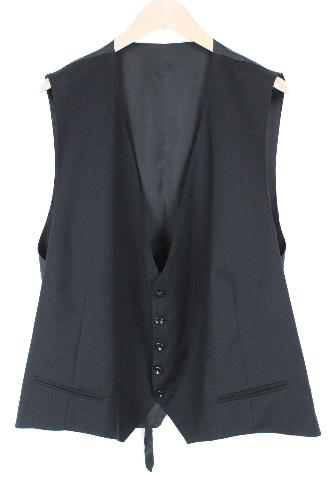 SUITSUPPLY Ferrara vyriška liemenė UK60R juoda, plona vilnonė dryžuota suknelė-liemenė 