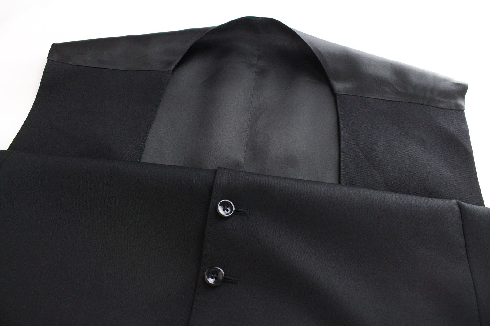 SUITSUPPLY Ferrara vyriška liemenė UK60R juoda, plona vilnonė dryžuota suknelė-liemenė 