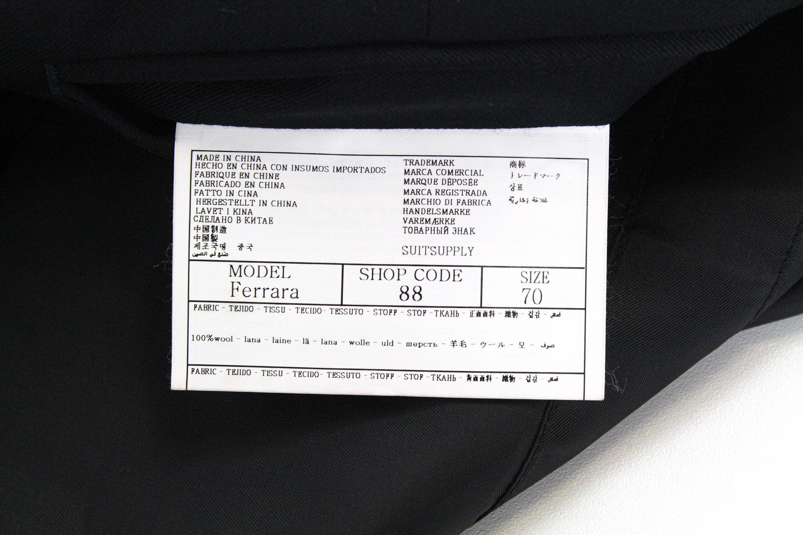 SUITSUPPLY Ferrara vyriška liemenė UK60R juoda, plona vilnonė dryžuota suknelė-liemenė 