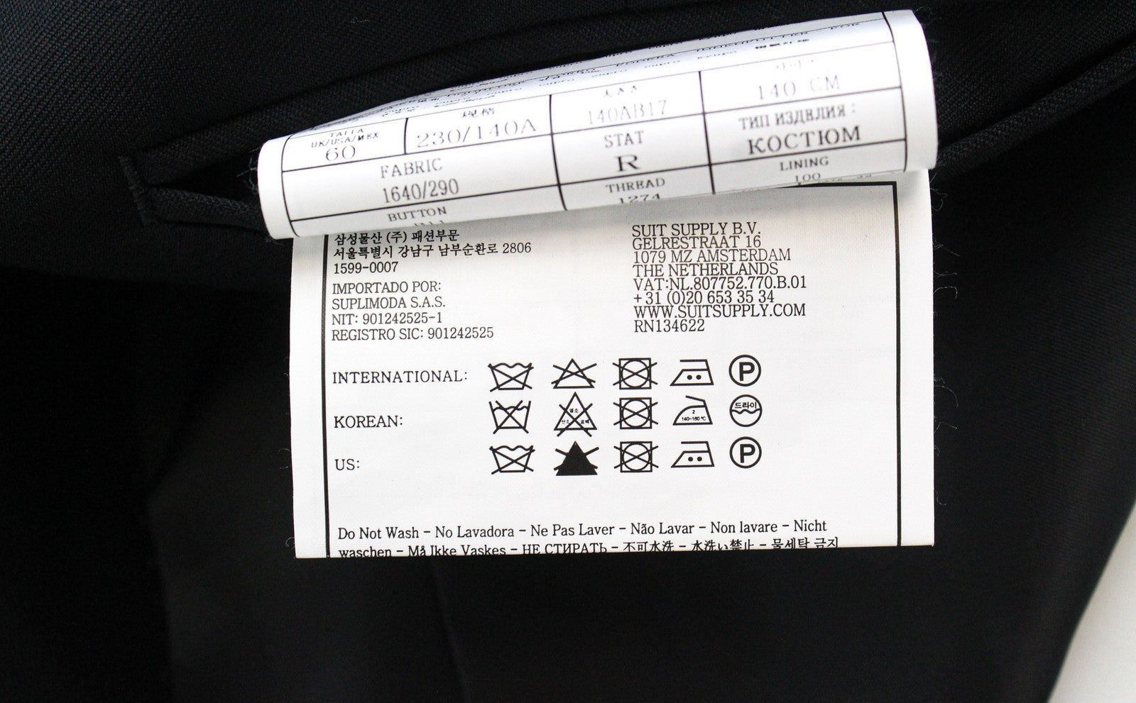 SUITSUPPLY Ferrara vyriška liemenė UK60R juoda, plona vilnonė dryžuota suknelė-liemenė 