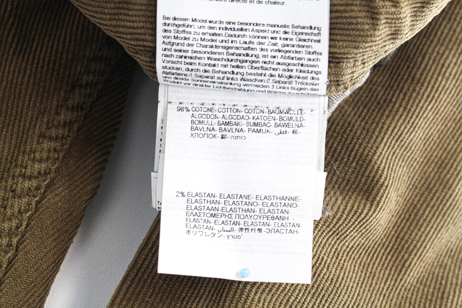 REPLAY Grover Men's Corduroy Trousers W31/L34 Brown Straight Fit Stretch Pants