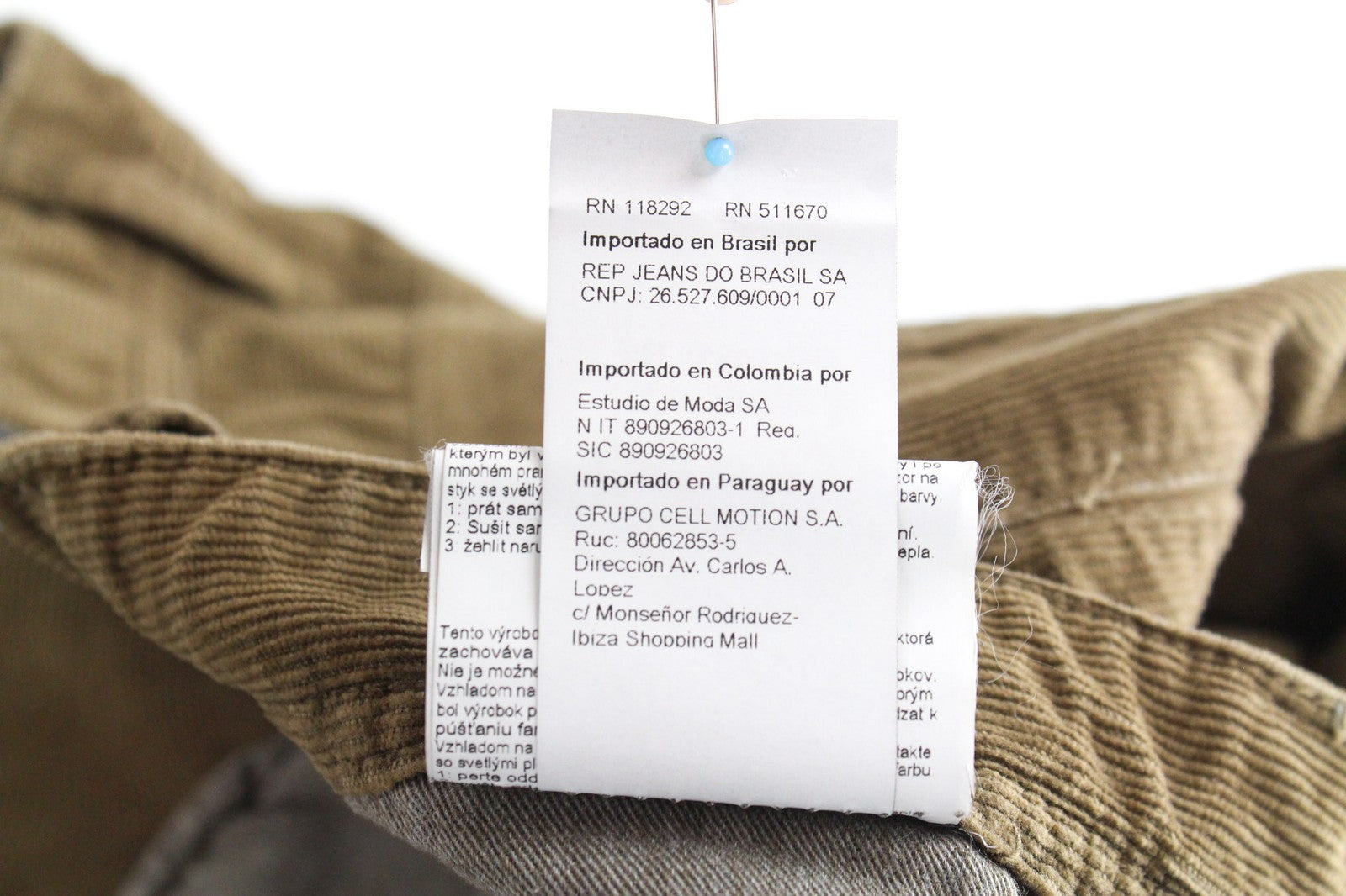 REPLAY Grover Men's Corduroy Trousers W31/L34 Brown Straight Fit Stretch Pants