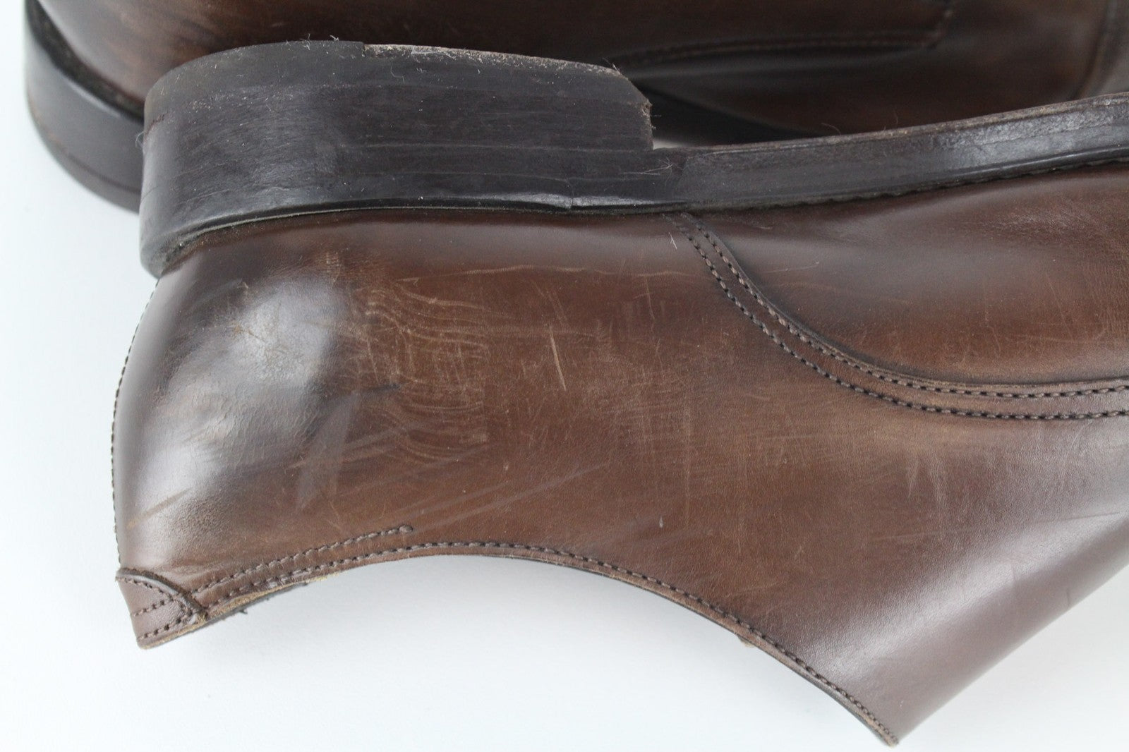 SUITSUPPLY Men's Shoes EU39.5 Brown Leather Blake Stitch Double Monk Strap