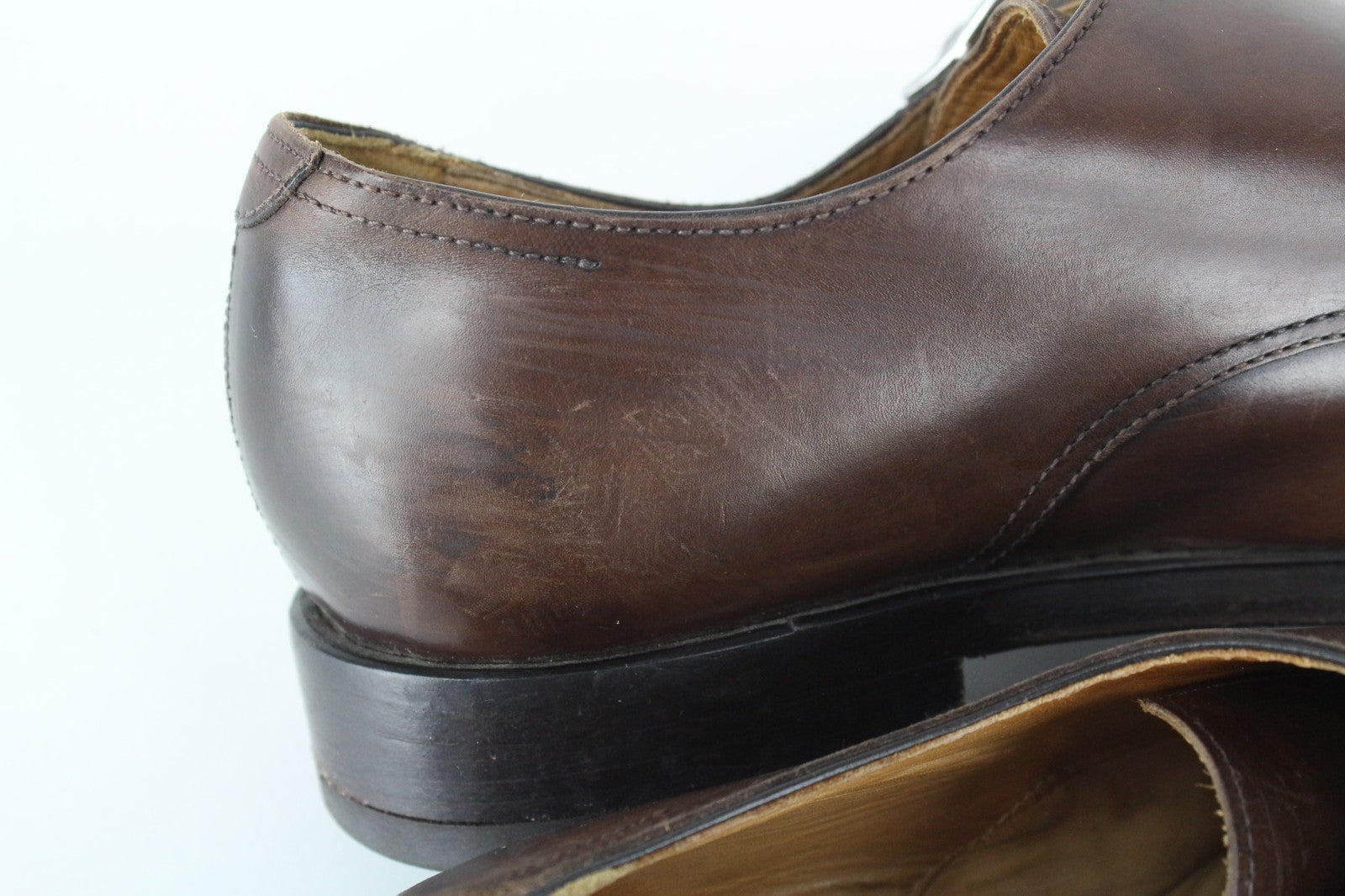 SUITSUPPLY Men's Shoes EU39.5 Brown Leather Blake Stitch Double Monk Strap