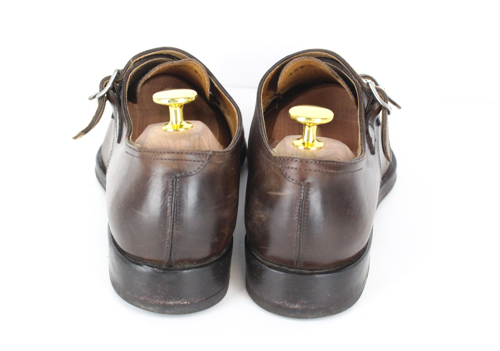 SUITSUPPLY Men's Shoes EU39.5 Brown Leather Blake Stitch Double Monk Strap