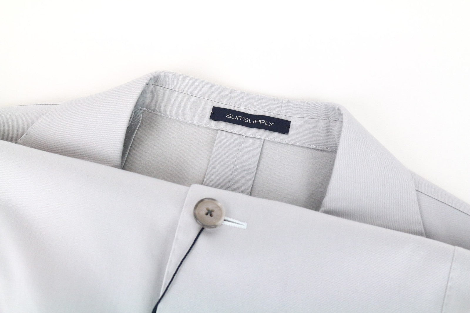 SUITSUPPLY La Spalla švarkas UK46S šviesiai pilkas plonas medvilninis kašmyro švarkas lengvas 