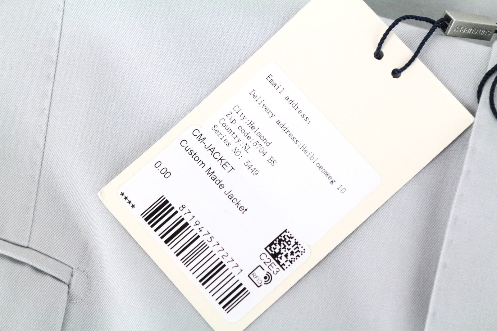 SUITSUPPLY La Spalla švarkas UK46S šviesiai pilkas plonas medvilninis kašmyro švarkas lengvas 