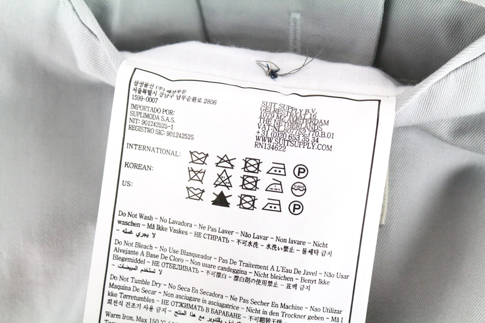 SUITSUPPLY La Spalla švarkas UK46S šviesiai pilkas plonas medvilninis kašmyro švarkas lengvas 