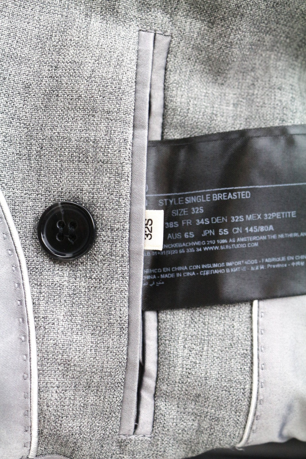 SUITSUPPLY Cameron Women's UK6S Grey Pure Wool Lined Single Breasted Blazer