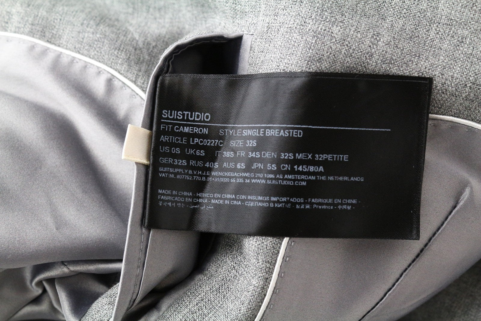 SUITSUPPLY Cameron Women's UK6S Grey Pure Wool Lined Single Breasted Blazer