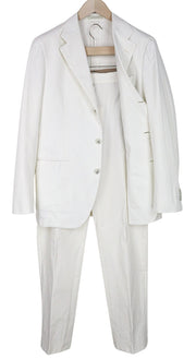 SUITSUPPLY Havana Men's UK42R White Slim Fit Cotton 2 Piece Single Breasted Suit