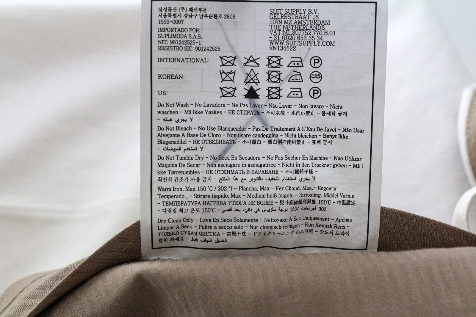 SUITSUPPLY Havana Men's UK42R White Slim Fit Cotton 2 Piece Single Breasted Suit