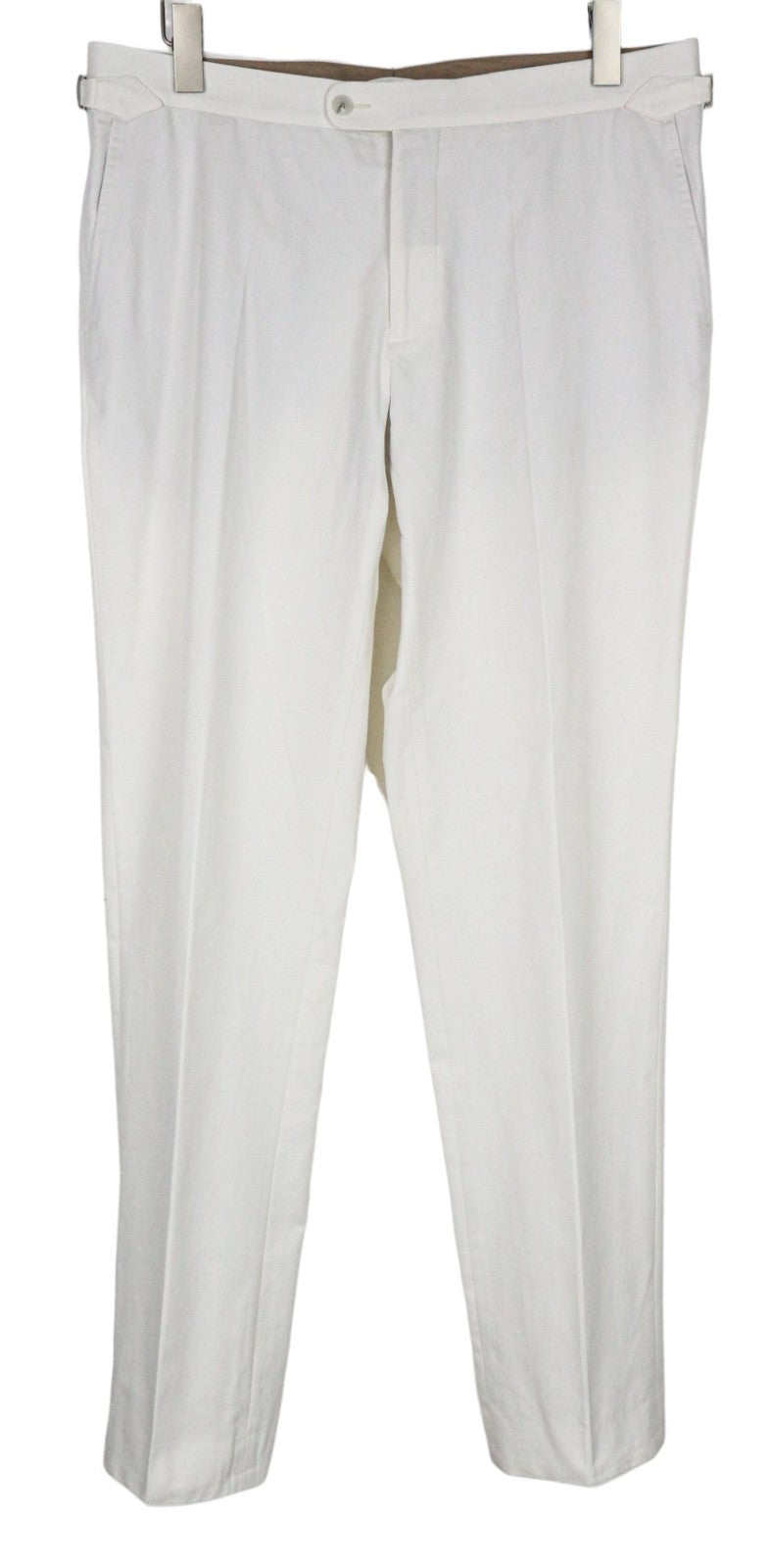 SUITSUPPLY Havana Men's UK42R White Slim Fit Cotton 2 Piece Single Breasted Suit