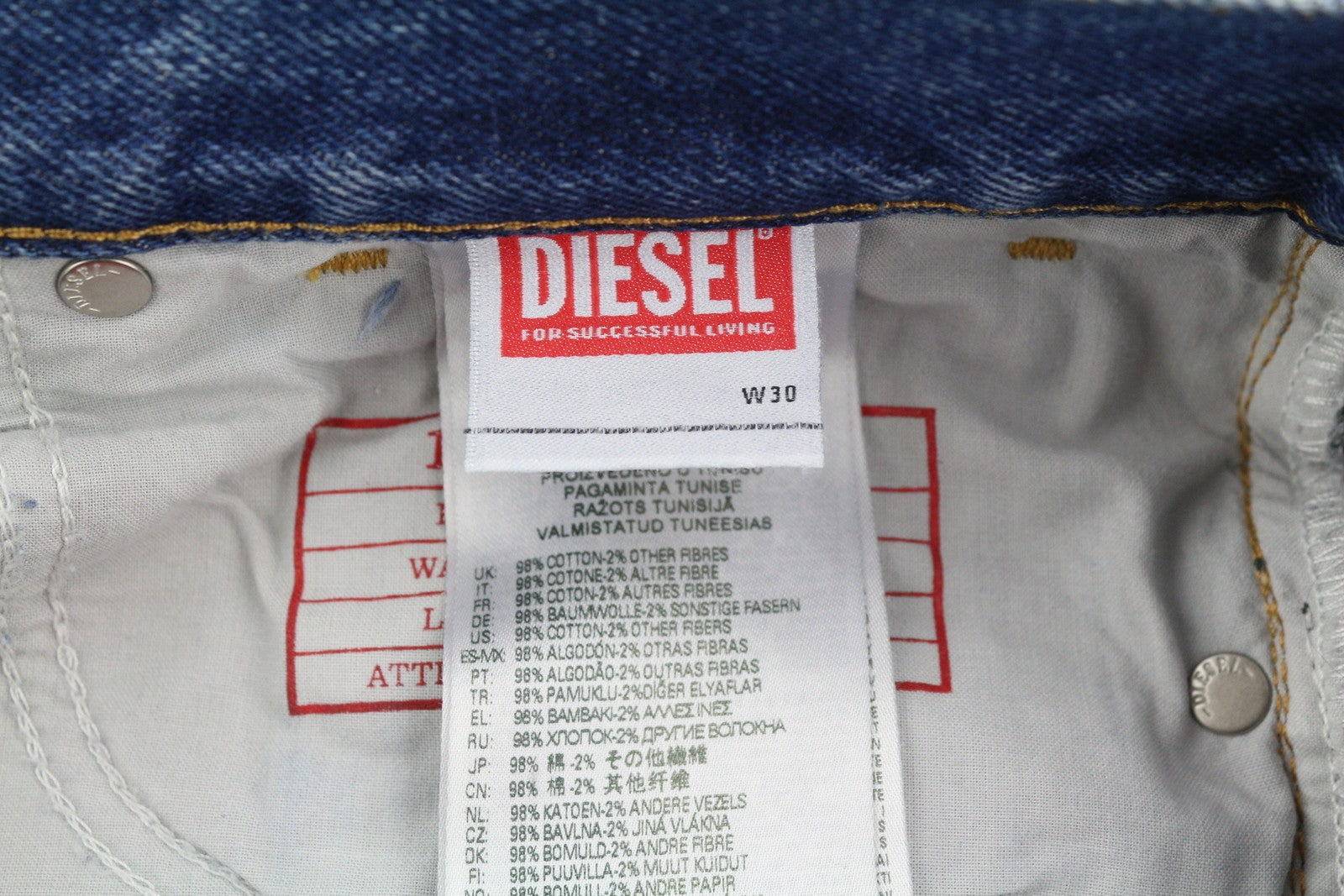 DIESEL 1995 09E02 Men Jeans W30/L30 Blue Distress Ripped Slim Straight RRP$375