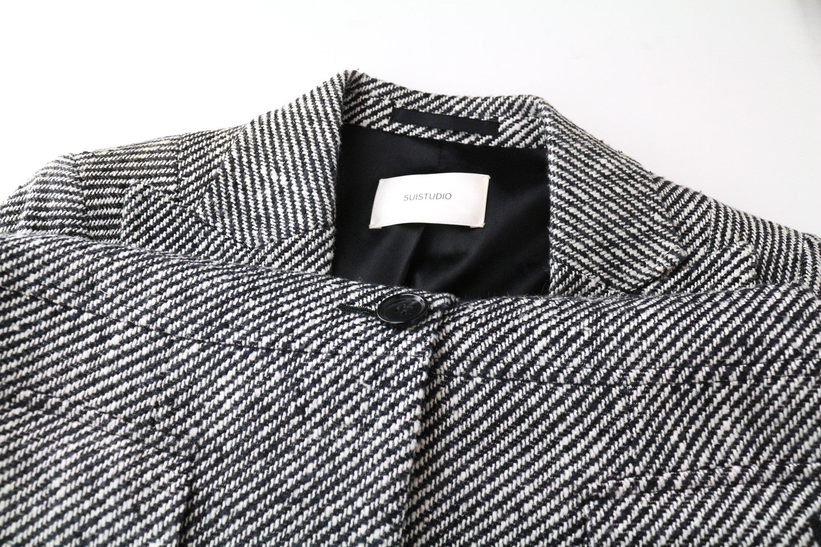 SUITSUPPLY Olivia Women's UK8R Grey Silk Cotton Patterned Peak Lapel Blazer