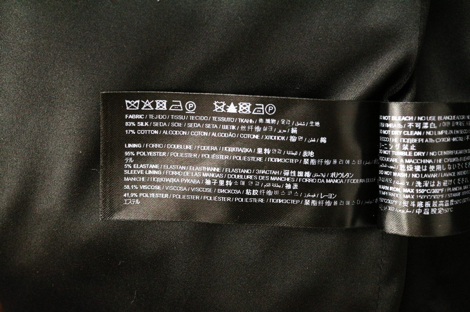 SUITSUPPLY Olivia Women's UK8R Grey Silk Cotton Patterned Peak Lapel Blazer