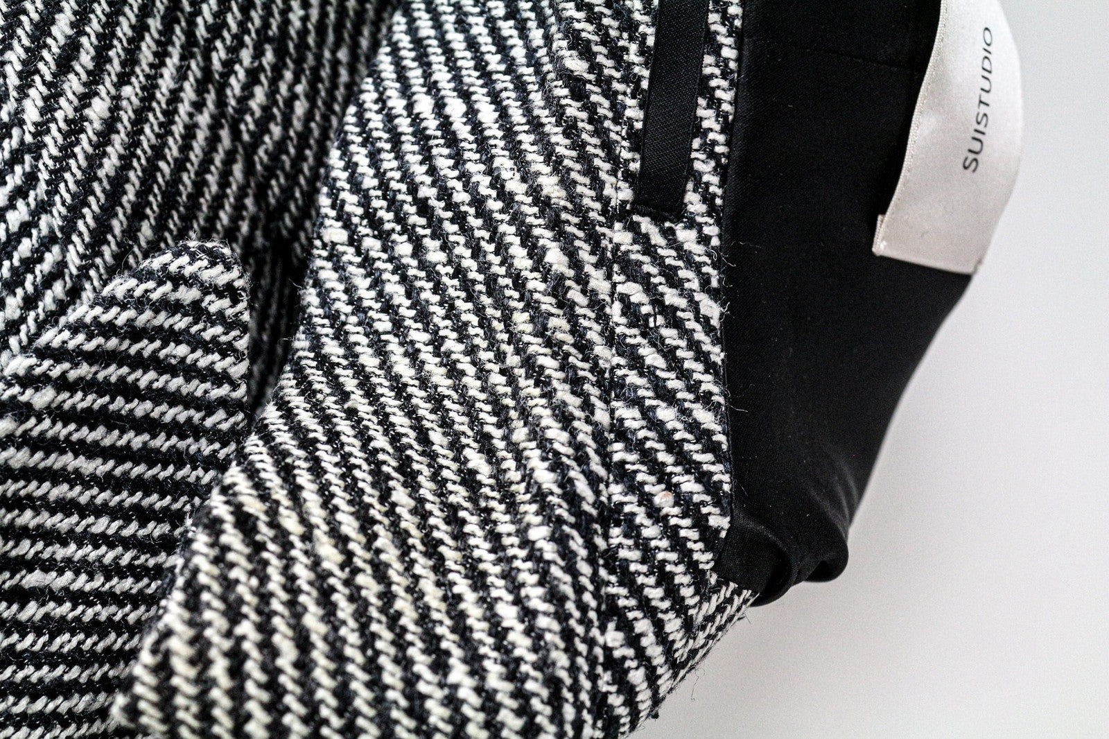 SUITSUPPLY Olivia Women's UK8R Grey Silk Cotton Patterned Peak Lapel Blazer