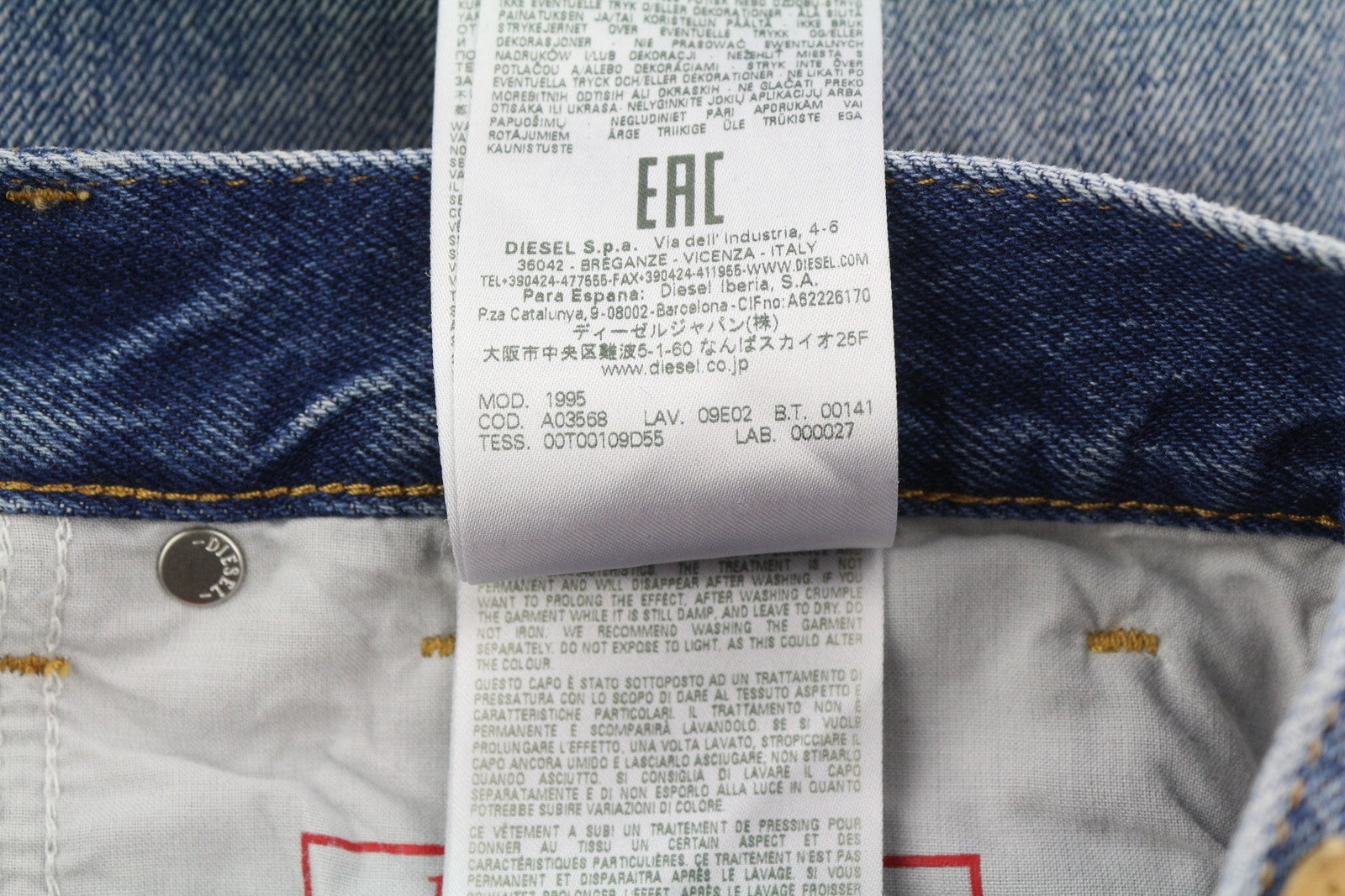 DIESEL 1995 09E02 Men Jeans W30/L32 Blue Distress Ripped Slim Straight RRP$375