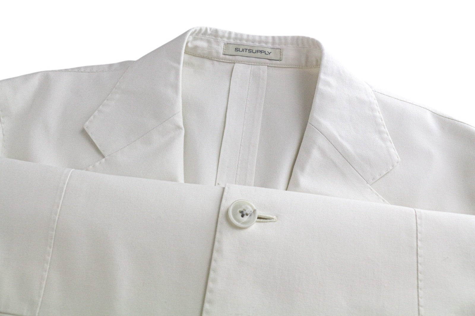 SUITSUPPLY Havana Men's UK40R Off-White Slim Fit Pure Cotton Formal 2Pc Suit