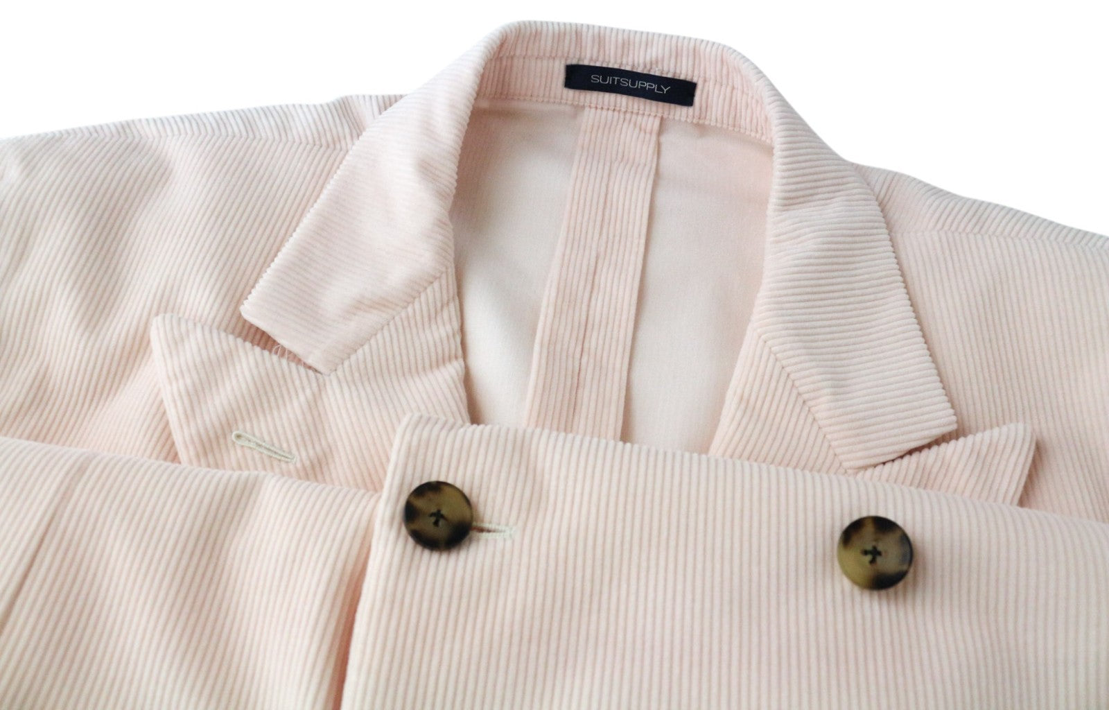 SUITSUPPLY La Spalla Men's UK52R Pink Cotton Corduroy Double Breasted Blazer