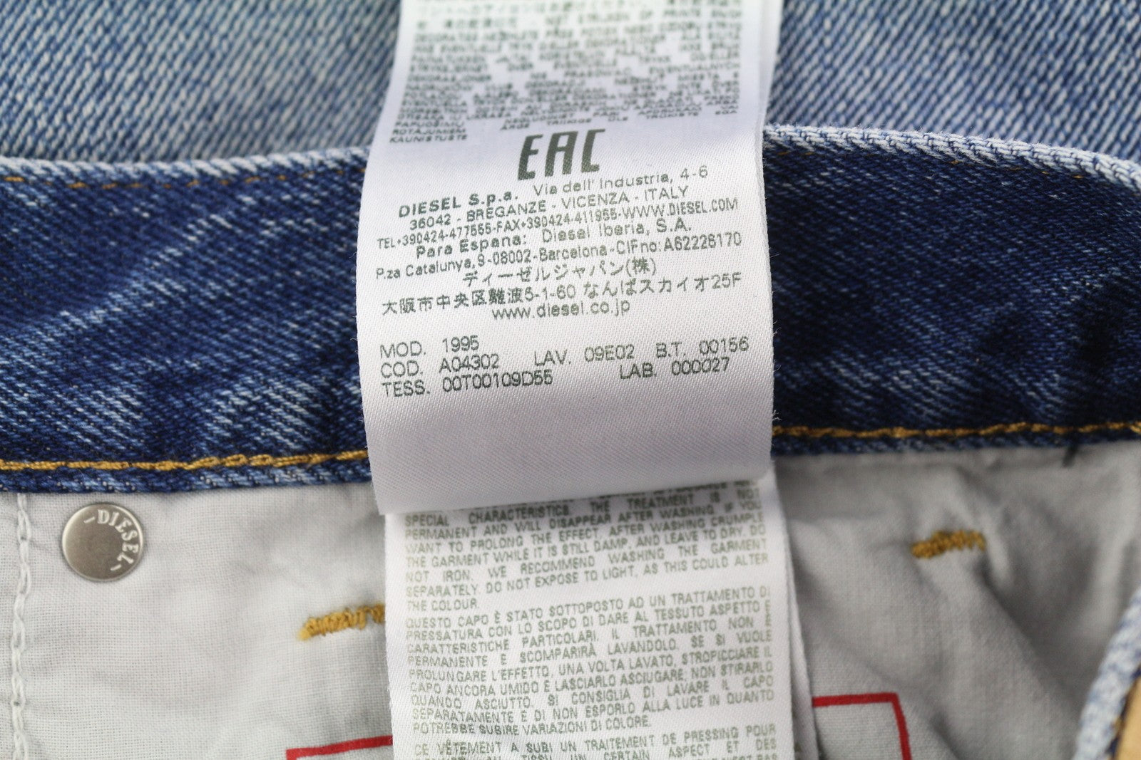 DIESEL 1995 09E02 Men Jeans W31/L30 Blue Distress Ripped Slim Straight RRP$375