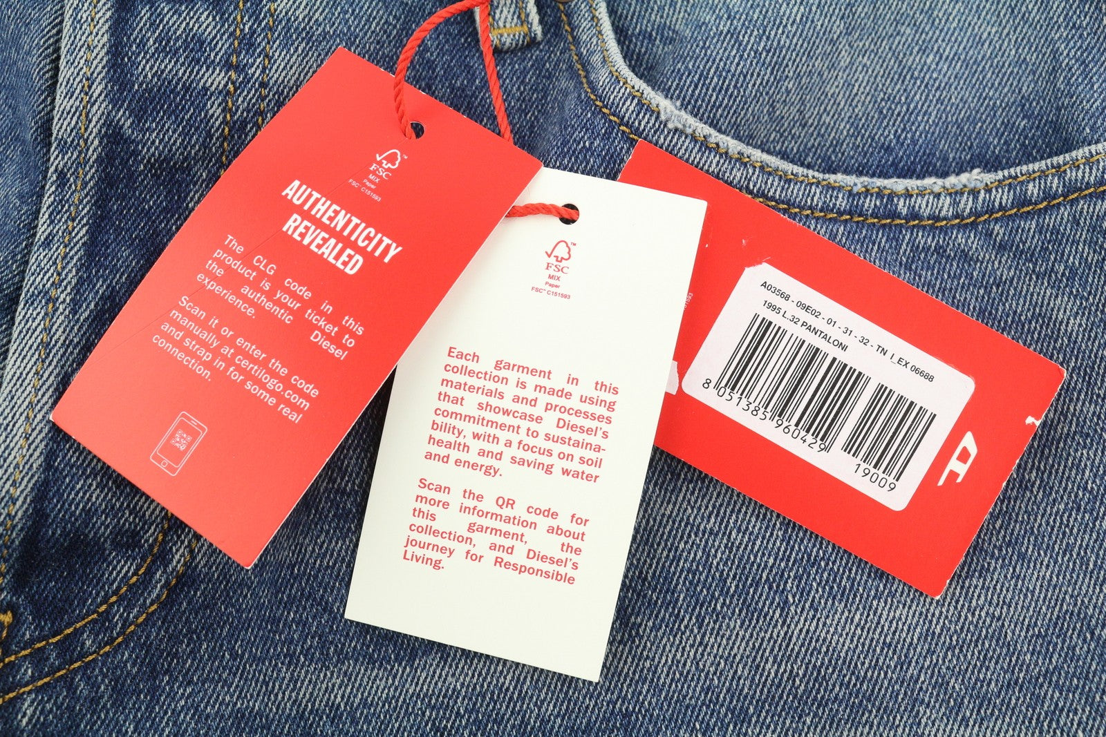 DIESEL 1995 09E02 Men Jeans W31/L32 Blue Distress Ripped Slim Straight RRP$375