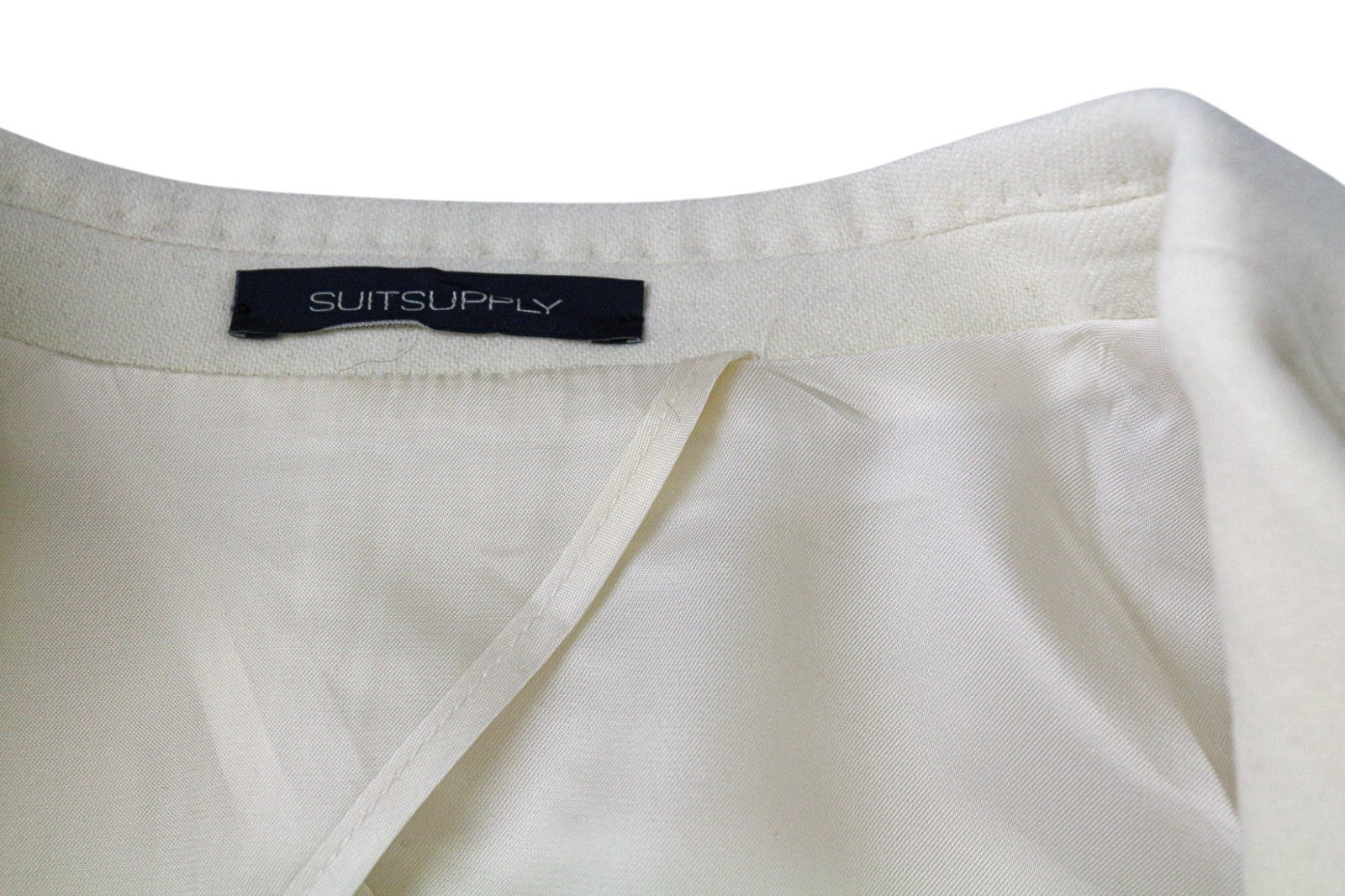 SUITSUPPLY La Spalla Men's UK34R Off-White Wool Single Breasted Classic Blazer
