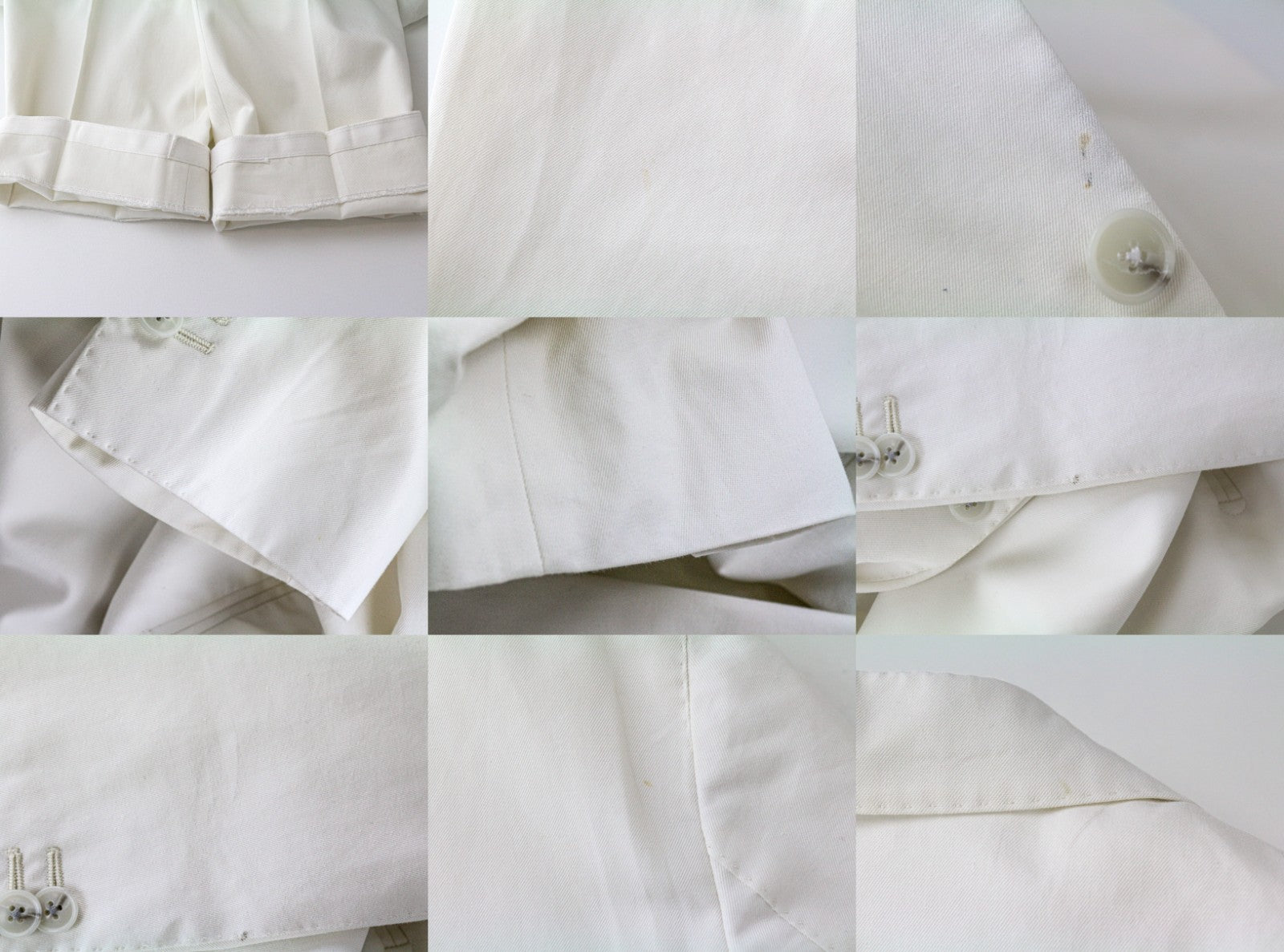 SUITSUPPLY Havana Men's UK42S Off-White Slim Cotton Pleated 2 Piece Classic Suit