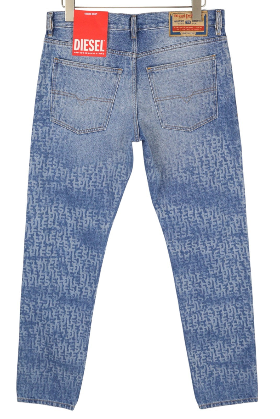 DIESEL 1995 007F5 Men Jeans W33/L32 Slim Fit Straight Leg Logo Print RRP€250