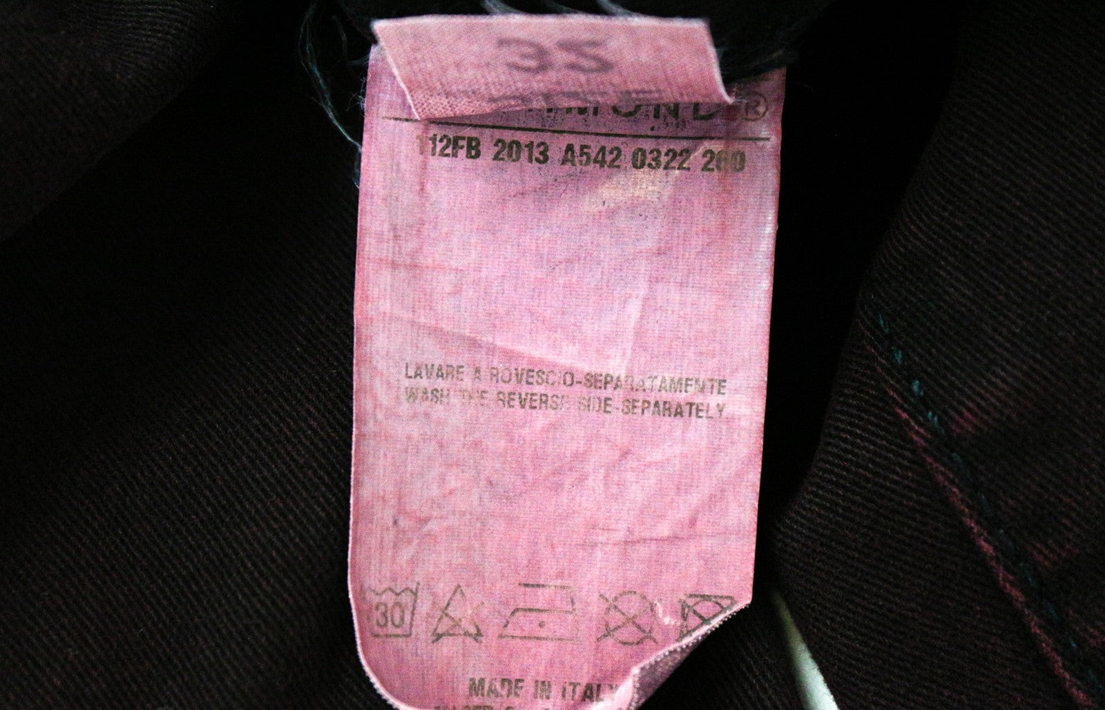 RICHMOND Men's W32 Burgundy Low Rise Zip Fly Designer Super Skinny Fit Jeans