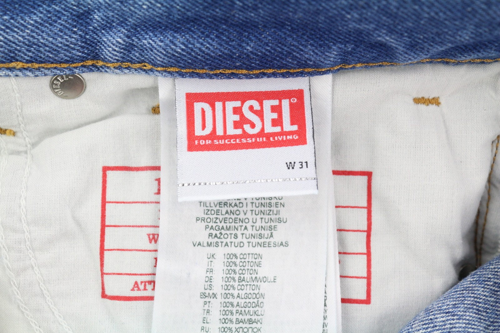 DIESEL 1995 007F5 Men Jeans W31/L30 Slim Fit Straight Leg Logo Print RRP€250