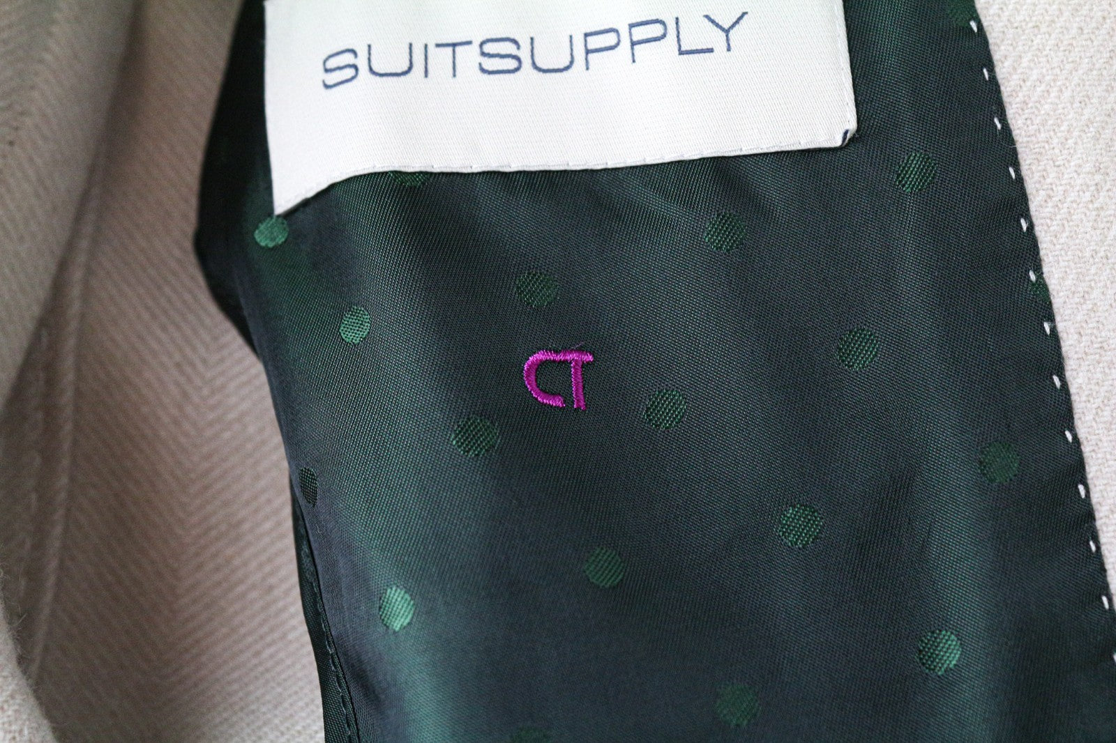 SUITSUPPLY La Spalla Men's UK30R Beige Wool Cashmere Blazer & Waistcoat 2 Piece