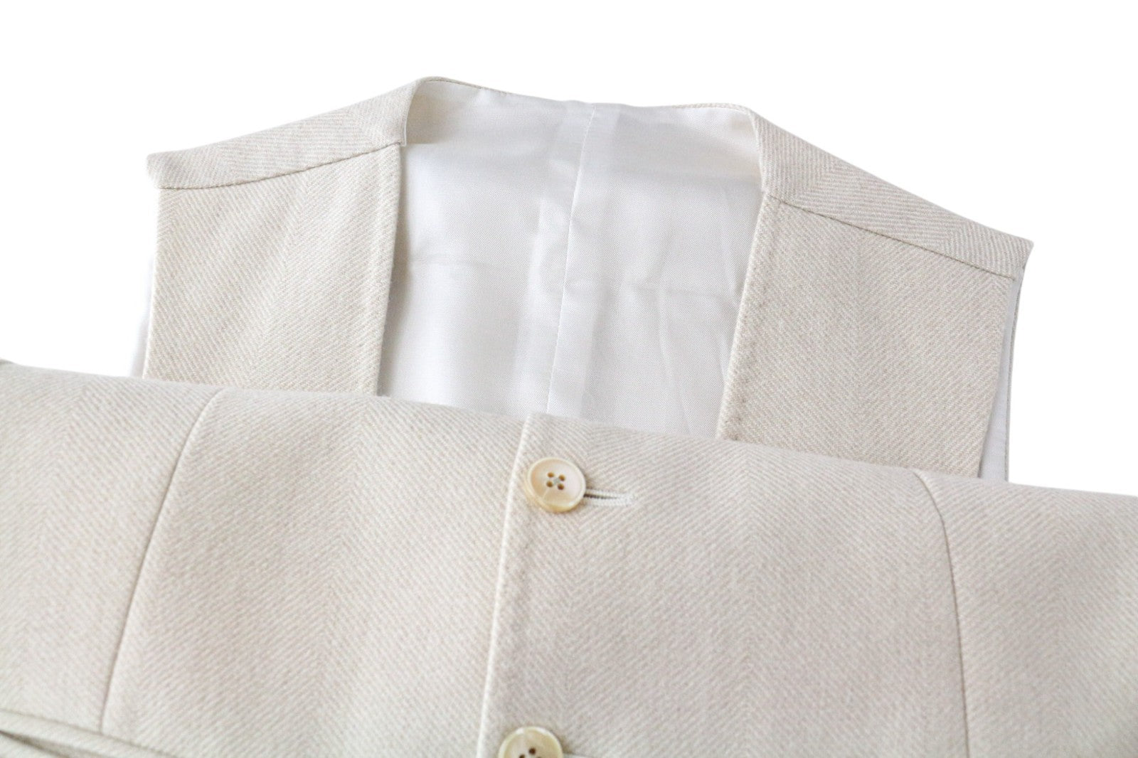 SUITSUPPLY La Spalla Men's UK30R Beige Wool Cashmere Blazer & Waistcoat 2 Piece