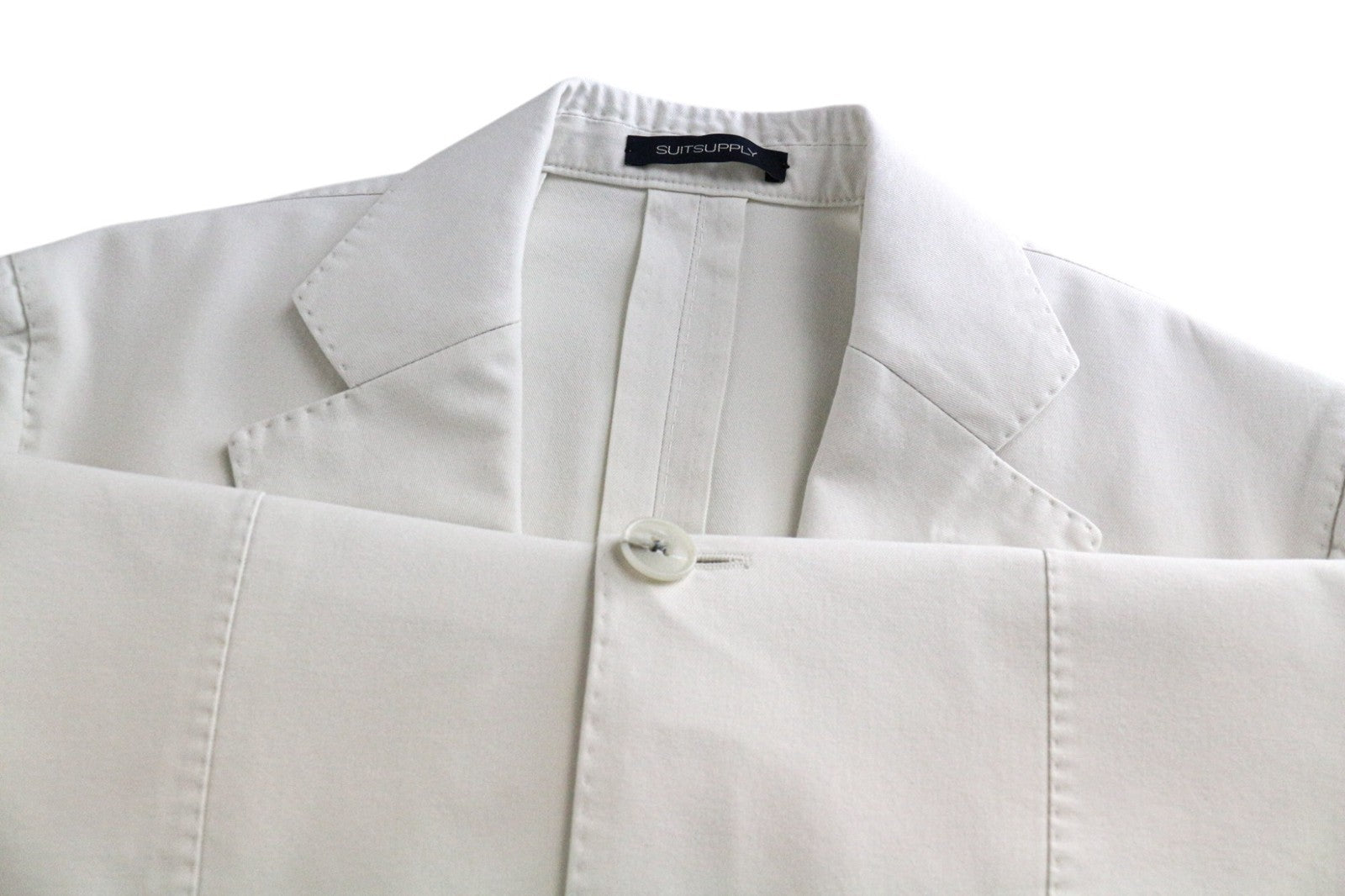 SUITSUPPLY La Spalla Men's UK34R White Pure Cotton 2 Piece Single Breasted Suit