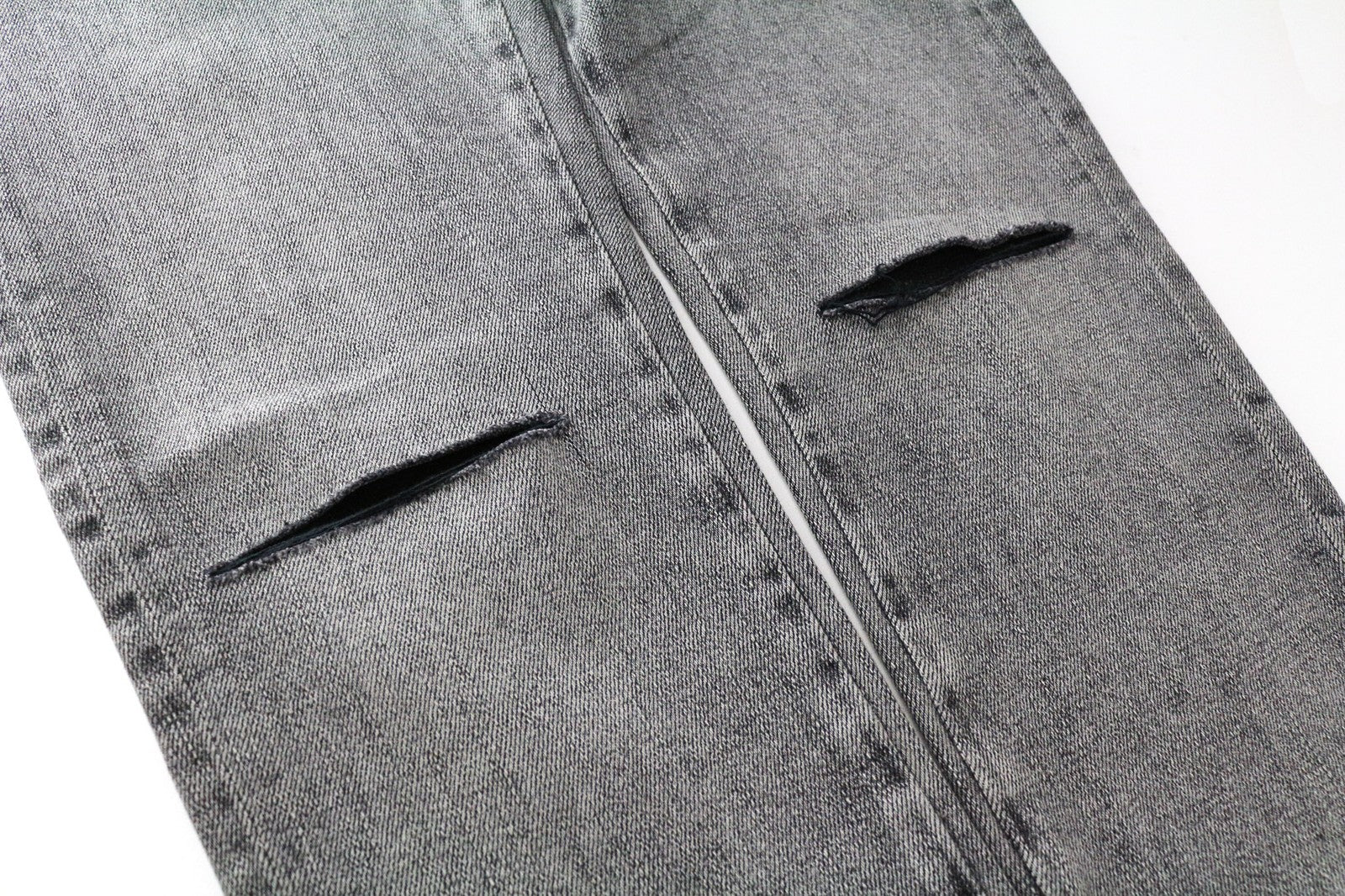 „SCOTCH &amp; SODA Skim X“ vyriški W28/L32 pilki aptempti plėšyti medvilniniai tamprūs džinsai 